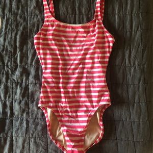 J crew striped one piece swimsuit